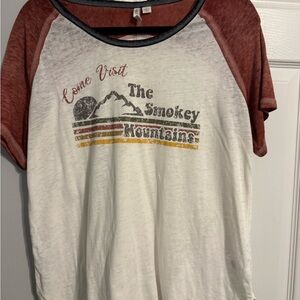 Cato Red and White Smokey Mountains Tee